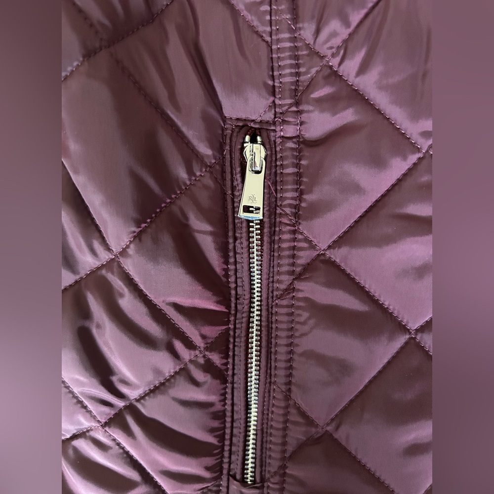 Women’s Ralph Lauren Women’s Wine Color Quilted Vest, Sz. PL (*PETITE LRG*) NWOT - Picture 5 of 6